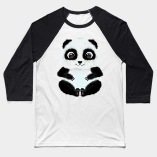Cute Panda Bear with Big Eyes Baseball T-Shirt